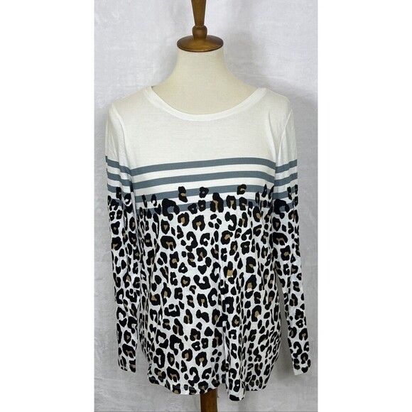 LOFT Factory Long Sleeve T-Shirt Animal Print Size Medium NWT - Picture 1 of 7